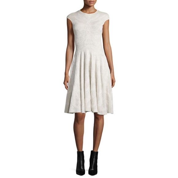 Alexander McQueen Cap-Sleeve Spine Lace Dress - Picture 1 of 7